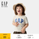 GAP男幼童2025春季新款棉質(zhì)米奇印花logo短袖T恤上衣美版744760