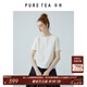 茶·愫（PURE TEA）【原色自然】蕾絲花邊T恤EIN言旗下puretea茶愫短袖夏新款女 暮白 S
