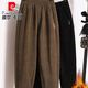皮爾卡丹（pierre cardin）輕奢休閑哈倫褲女秋冬2025新款加絨加厚燈籠闊腿褲歐貨蘿卜老爹褲 咖啡色 XL 建議120-140斤