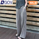 DGOV韓版時(shí)尚休閑直筒闊腿褲女2025夏季新款高腰顯瘦百搭薄款條紋褲子 條紋 M 【80-100斤】
