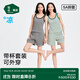 松山棉店商場(chǎng)同款小薄荷條紋女士帶杯背心短褲套裝睡衣兩件套 黑灰條 XL （170）