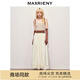 MAXRIENY【異域·摩洛哥-商場同款】復古文藝釘珠提花傘擺連衣裙 卡其 M 02/36