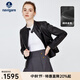 Navigare意大利小帆船真皮皮衣女士秋冬款黑色時(shí)尚百搭外套立領(lǐng)短款機車(chē)服 暗夜黑 M