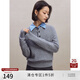 自巧（ZIQIAO）小個(gè)子華夫格套頭毛衣女2023秋冬新款簡(jiǎn)約圓領(lǐng)慵懶風(fēng)針織衫 水貂灰 XS (2碼)