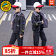 G.DUCKKIDS童裝男童套裝秋冬加絨兒童牛仔套裝加厚冬裝中大童外套褲子兩件套 灰色 130 建議身高120-130cm7-8歲