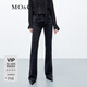 MO&Co.2023秋新品重工做舊洗水中線高腰微喇及地牛仔褲MBC3JEN005moco 牛仔黑色-第2批 S 26