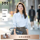 麥檬MM歐若風(fēng)絕美秋日襯衫百搭四季疊穿襯衣通勤淡藍色商場(chǎng)同款 淡藍襯衫5F2221492 S （95-105斤）