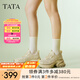 他她（TATA）星際銀河厚底老爹鞋女透氣休閑運(yùn)動(dòng)鞋2025春新款 米/金（星際銀河8.5cm跟高） 37