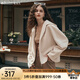 Olrain歐芮兒麂皮絨連帽短外套女裝秋季新款休閑百搭寬松上衣防風(fēng) 奶油杏 L