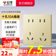 公牛（BULL）開關(guān) 86型墻面家用插座 帶USB網(wǎng)線 空調(diào)電視墻壁面板G39香檳金 【十孔10A】