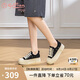 金利來（goldlion）女鞋休閑鞋增高透氣蕾絲網(wǎng)面松糕鞋板鞋女G688420260黑色38