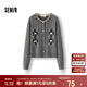 森馬（Semir）針織開(kāi)衫女冬季短款蝴蝶結(jié)菱格假兩件2025少女感毛衫109725106006