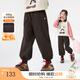 茵曼（INMAN）童裝女童衛(wèi)褲小狗標(biāo)章25冬季兒童中大童銀狐絨保暖加厚長褲 咖色 160