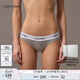 Calvin Klein內(nèi)衣【七夕新品禮盒明星摩登引力帶】女士ck比基尼內(nèi)褲女F3787AD 020-椰青灰 1條 M