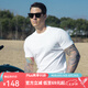 AKSERIESAK男裝夏季新款輕復(fù)古簡(jiǎn)約百搭繡花光板休閑短袖T恤男2300001 白色 XL
