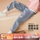 ASK JUNIOR2025秋季新品時尚女童褲子休閑兒童時尚刮破水洗彈力牛仔長褲童裝 藍(lán)色 130