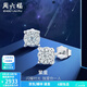 周六福（ZLF）  18K金鉆石耳釘經(jīng)典四爪鉆石耳釘群鑲克拉效果 現貨