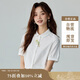 茵曼田園文藝繡花短袖白襯衫女夏季氣質(zhì)百搭娃娃領(lǐng)襯衣上衣 月牙白 S