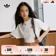 adidas經(jīng)典簡(jiǎn)約純棉運(yùn)動(dòng)上衣圓領(lǐng)短袖T恤女裝夏季阿迪達(dá)斯三葉草 漢玉白 M