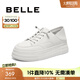 百麗（Belle）百搭上班小白鞋女商場(chǎng)同款運(yùn)動(dòng)休閑鞋B4K1DCM4預(yù)售 白色 37 (235mm)