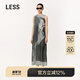 LESS【精工系列】拓印無袖連衣裙女桑蠶真絲氣質(zhì)背心裙2O3G13730 099黑色系花型 XS