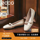 愛(ài)步（ECCO）25年夏季新款芭蕾舞鞋方頭羊皮淺口單鞋 舞悅234303 石灰色37