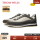 THOM WILLS阿甘鞋男真皮運(yùn)動(dòng)休閑鞋vibram鞋底復(fù)古跑鞋透氣小白鞋經(jīng)典板鞋 深灰米色G1153 (摔紋牛皮+牛反絨) 43 /8.5碼