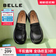 百麗（Belle）兩穿樂(lè )福鞋女商場(chǎng)同款圓頭英倫風(fēng)單鞋B2J1DAA4預售 黑色 36 (230mm)