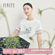 菲妮迪（FINITY）T恤2025年夏季新款簡約精致蝴蝶印花百搭短袖上衣女 白色 M