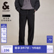 杰克·瓊斯（JACK&JONES）男裝秋季時(shí)尚百搭舒適純色長(zhǎng)褲子磨毛感仿毛呢休閑褲男224314044 E41 黑色 E41 黑色 M （175)