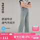 小豬班納童裝2025夏裝新款兒童長(cháng)褲中大童女童牛仔褲女孩褲子夏季 淺藍牛仔 160