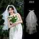 邦帛世 頭紗求婚領(lǐng)證結(jié)婚表白道具仙氣蝴蝶結(jié)頭紗超蓬松拍照氛圍道具 珍珠頭紗發(fā)夾款