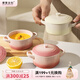 摩登主婦MONAZONE蒸蛋碗蒸蛋羹專(zhuān)用碗家用寶寶蒸碗陶瓷帶蓋碗燉盅 MONAZONE4英寸蒸蛋碗-優(yōu)雅白
