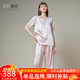 美標（MEIBIAO）送愛人禮物短袖真絲睡衣女春夏19姆米重磅套裝100%桑蠶絲綢家居服 灰粉 短袖七分褲套裝 XL (170/92A)