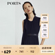 PORTS寶姿 商場同款新品氣質(zhì)百搭不對稱系帶連體褲LL8P041NWB011 丈青 M (6)