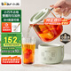 小熊（Bear）迷你養(yǎng)生壺養(yǎng)生杯 電燉杯電熱杯煮花茶壺燒水壺辦公室杯子0.4L全玻璃杯體YSH-F04E1