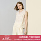 顏域白色V領(lǐng)背心女夏裝2025新款高級感外穿無袖寬松小蕾絲上衣女 米白 S