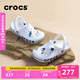 卡駱馳crocs洞洞鞋貝雅卡駱班輕便耐磨一腳蹬休閑鞋|205089 白/深藍(lán)-126 41 /42(260mm)