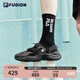 FILA FUSION斐樂官方涼鞋男鞋休閑鞋涼拖魔術貼鞋子海螺沙灘鞋 黑-BK 42