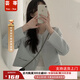 蕓蕁外套女2025新款韓國24年新品圓領(lǐng)單排扣流行時(shí)尚通勤百搭短外套女 藍色 S (建議85-100斤)