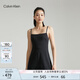 Calvin Klein運(yùn)動【速干】夏季女士瑜伽性感運(yùn)動ck網(wǎng)球裙吊帶連衣裙4WS4D909 001-太空黑 M