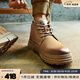 皓頓（HAUT TON）男靴頭層牛皮馬丁靴復古工裝靴大黃靴子男588