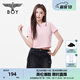 BOY LONDON夏女士短袖經(jīng)典logo簡約純色修身顯瘦T恤W01001 粉色 L