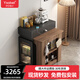 伊莎蓓爾現(xiàn)代簡約島臺餐桌一體家用可伸縮小戶型2024新款折疊餐桌椅組合 伸縮島臺【黑】實木椅-*6