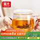 富光花茶杯 男女士茶水分離杯子 雙層辦公泡茶玻璃杯帶把高硼硅水杯