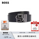 BOSS博斯【七夕節(jié)禮物】男士雙B交織字母搭扣雙面腰帶 001-黑色 117cm