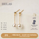 helas赫拉Akoya海水珍珠耳釘長(cháng)款耳墜18K金耳環(huán)女通勤耳飾生日禮物 【6.5-7mm】18K金 黃金色