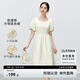 尚都比拉法式連衣裙夏季女裝氣質(zhì)女神范中長款a字顯瘦裙子 杏色 L