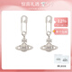 VVIENNE WESTLOCK別針回形針滿(mǎn)鉆土星耳環(huán)輕奢大氣小眾設計耳飾七夕送女友送禮物 別針情侶耳釘