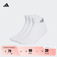 adidas三雙裝舒適短筒襪子男女阿迪達(dá)斯官方 白色/灰 L